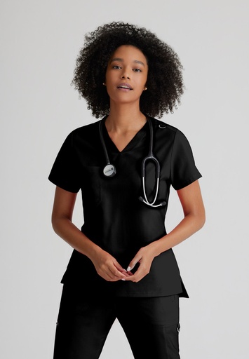 GREYS ANATOMY STRETCH GVST028 TOP (BLACK, L)