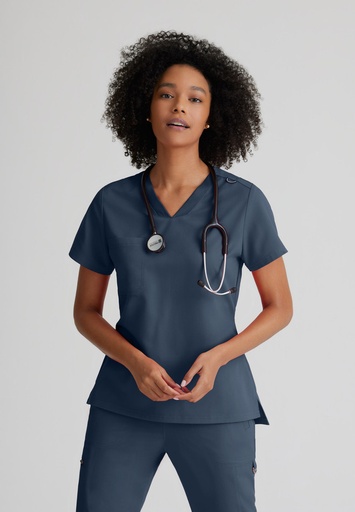 GREYS ANATOMY STRETCH GVST028X TOP (STEEL, 2XL)